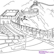 How To Draw The Great Wall Of China Step 6 Great Wall Of China Easy Drawings Drawings
