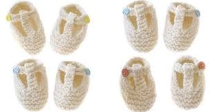 Then sew on the button and knot it at the back. T Strap Knitted Baby Booties Free Knitting Pattern