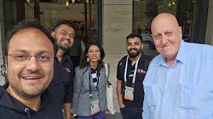 ChessBase India team with one of the legends of chess journalism