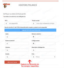 FACTURA HOOTERS - Genera tu Factura