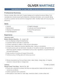 20+ best insurance clerk resumes