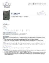 Freestyle Oxygen Concentrator Quick Reference Manualzz Com