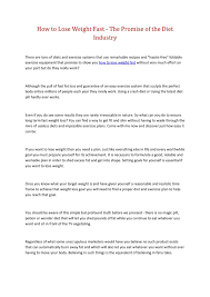 Calameo How To Lose Weight Fast The Promise Of The Diet Industry