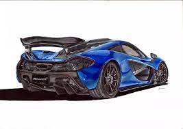 Cara melukis kereta mc laren p1. Mclaren P1 Blue Carbon Bike Sketch Blue Carbon Art Cars