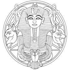The benefits of coloring pages: The Tutankhamun Mandala Second Version Mandalas With Characters 100 Mandalas Zen Anti Stress