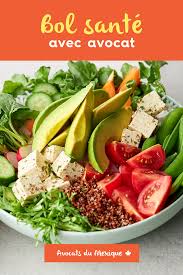 Bol Vege Au Tofu Marine Et Avocat Avocats Du Mexique Recipe Recipes Favorite Recipes Food
