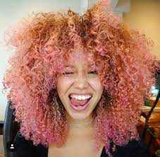 Pin By B On Pretty Curly Dyed Curly Hair Pink Curls Artistic Hair