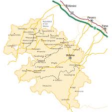 Mappa umbria e marche : Il Territorio Urbino E Il Montefeltro