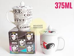 Cangkir keramik untuk kopi jakarta sms : Gelas Mug Cangkir Keramik Coffee Ayam 350ml Penutup Teh Kopi Porcelain Lazada Indonesia