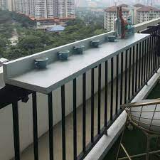 Balcony definition, a balustraded or railed elevated platform projecting from the wall of a building. Balcony Railing Hanging Table Bar Table Home Function Hanging Solid Wood Tea T Shopee Malaysia