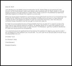 Doctor Recommendation Letter Example Letter Samples Templates