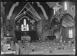Interior of St Peter's Anglican church, Hamilton, at Easter
