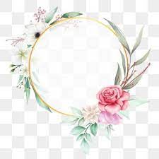 Beautiful Floral Frame With Golden Circle And Watercolor Flowers Floral Clipart Wedding Invitation Png Transparent Clipart Image And Psd File For Free Downlo Ilustracao De Rosa Flores Em Aquarela Aquarela Floral
