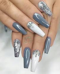 Acrylic nails are great for everyday life and for any occasion. Nails Design Grey