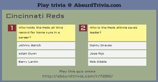Cincinnati reds quizzes there are 135 questions on this topic. Trivia Quiz Cincinnati Reds
