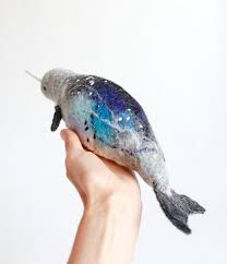 Felt Narwhal Anders Felted Art Toy Gift For Kids Narwhal Etsy Felt Art Unicorn Toys Art Toy