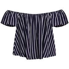Black And White Striped Off The Shoulder Long Sleeve Top Yoins Off Shoulder Stripe Pattern Top 12 Liked On Polyvore Featuring Tops Shirts Yoins Navy Off The S Blue Striped Top Navy Stripes Top Womens Stripes