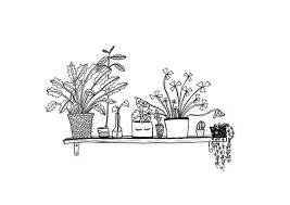 Black And White Simple Hand Drawn House Clipart Home Illustration Line A4 House Plant Illustration Plant Shelfie Black White Art Crazy Plant Lady Plants Art Pr Plant Art Print Plant Art Plant Drawing