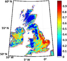 The north sea in the east; Habitability Map Of England Wales Scotland And Ireland The Download Scientific Diagram