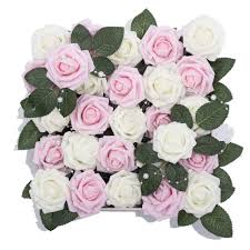 Check spelling or type a new query. Meiliy 60pcs Artificial Flowers Pink Ivory Roses Real Looking Foam Roses Bulk W Stem For Diy Wedding Bouquets Corsages Centerpieces Arrangements Baby Shower Cake Flower Decorations Buy Online In Antigua And Barbuda