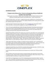View live cineplex inc chart to track its stock's price action. Cineplex Names Warner Bros Pictures And Cineplex Com