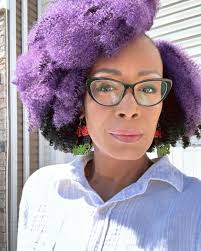 Love your beautiful purple hair, I am a mom and museum educator but my hair  is boring brown with a sprinkle of white highlights