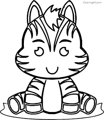 Download Baby Zebra Sits On The Ground Coloring Page Coloringall