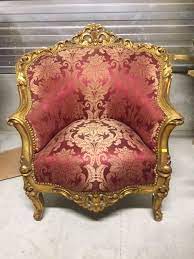 antique french baroque bergere chair upholstered with red and gold fabric bergere chair chair baroque