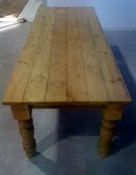 Plank Top Reclaimed Pine Farmhouse Table 8ft X 3ft Waxed On 5inch Turned Legs Farmhouse Table Farmhouse Dining Table Diy Farmhouse Table