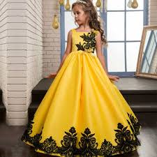 Girls Dress Autumn 2017 Fall Monsoon Kids Long Prom Dress For Wedding And Party Wear Clothes Teenage Gowns For Girls Kids Pageant Dresses Girls Dresses Summer