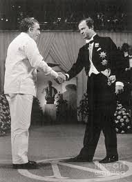 Gabriel Garcia Marquez Receiving Nobel by Bettmann