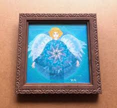 天使の浄化 額入り ペインティング 絵 色鉛筆