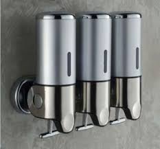 New Stainless Steel Bathroom Soap Dispenser Wall Mounted 3 Shampoo Holder Bathroom Soap Dispenser Soap Dispenser Wall Shower Soap Dispenser