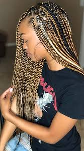 Black And Honey Blonde Knotless Braids Honey Blonde Crochet Box Braids Boxbraids Blondebraids Longbraids Box Braids Hairstyles For Black Women Box Braids Hairstyles Braids For Black Women