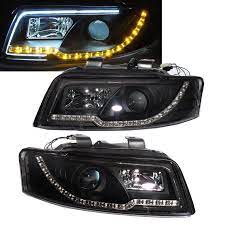 2002 2005 Audi A4 S4 B6 Led Halo Black 1 Piece Projector Headlights Headlamp Set Audi Audi A4 Headlights