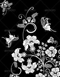 Black And White Flower Background Vector Flower Frame Flower Frame Vector Flowers Vector Illustration