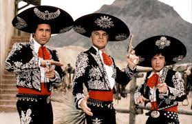 Chevy Chase Steve Martin And Martin Short As The Three Amigos Steve Martin Movies Chevy Chase Movies Popular Movies