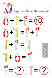 The spruce / madelyn goodnight these hidden pictures for kids are going to be somet. Mathematical Logic Puzzle Game For The Smartest Need To Calculate Value Of Working Tools Printable Page For Brainteaser Book Developing Spatial Thinking Vector Image Royalty Free Cliparts Vectors And Stock Illustration Image
