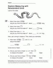Included are units of length, weight and temperature. Measuring With Nonstandard Units Printable 1st Grade Teachervision