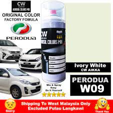 Menjual aksesori kereta yang terbaru ( car door light ) sms/whatsapp 0177529148 untuk tempahan. Ivory White W09 Perodua Myvi Axia Alza Viva Touch Up Paint Aikka Cw Diy Aerosol Cat Spray Bottle 370ml è¡¥æ¼† Putik Car Shopee Malaysia