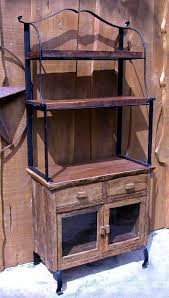 Iron Frame W Wood Indoor Outdoor Antique Style Bakers Rack Bakers Rack Decor Industrial Bakers Racks