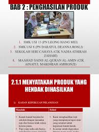 Dengan menyebut nama allah yang maha pemurah lagi maha penyayang. Bab 2 Penghasilan Produk