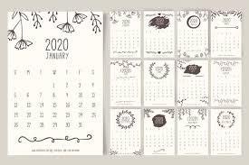 Hand Drawn Floral Calendar 2020 Template Premium Vector Freepik Vector Flower Calendar Floral Hand In 2020 How To Draw Hands Calendar Calendar Template