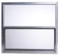 "Pocahontas" Exterior Vertical Sliding Aluminum Window- Mill Frame- Several  Sizes