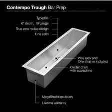 32'' w undermount trough bar/prep sink