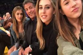 In the photo, stallone, 74, is seen. Sylvester Stallone S Daughters To Be Named Miss Golden Globe India Com