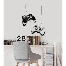 A recreation room is commonly built for playing video games using xbox or ps4. Vinyl Wall Decal Two Joysticks Video Games Gamer Room Cool Art Stickers Mural Ps4 Game Decals Bedroom Home Decoration G263 Wall Stickers Aliexpress