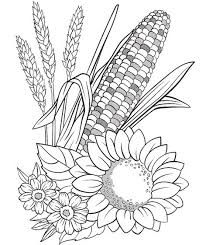 Corn And Flowers Coloring Page Crayola Com Flower Coloring Pages Fall Coloring Pages Free Coloring Pages