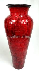 Huge Hand Made 80cm Tall Red Glass Mosaic Floor Vase Flower Vase Pottery Mosiac Mosaic Glass Floor Vase Mosaic Vase