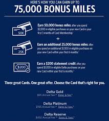 New american express® air miles®* reserve credit card cardmembers, earn 4,000 bonus miles when you charge a total of $6,000 in purchases to your card within your first 6 months of cardmembership. Ymmv American Express Delta Offers Up To 75 000 Miles 200 Statement Credit No Lifetime Language Doctor Of Credit